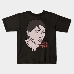 Julia Kristeva Minimal Portrait - Philosophy Kids T-Shirt